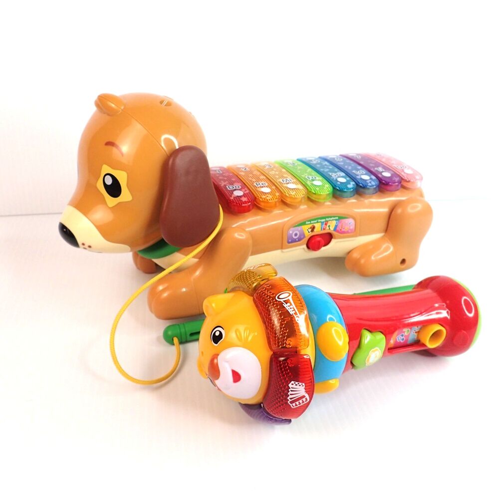 VTech Zoo Jamz Doggy Xylophone & Microphone Baby and Toddler Toys Lot of 2